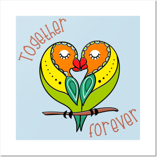 Together Forever Parrot Couple Posters and Art